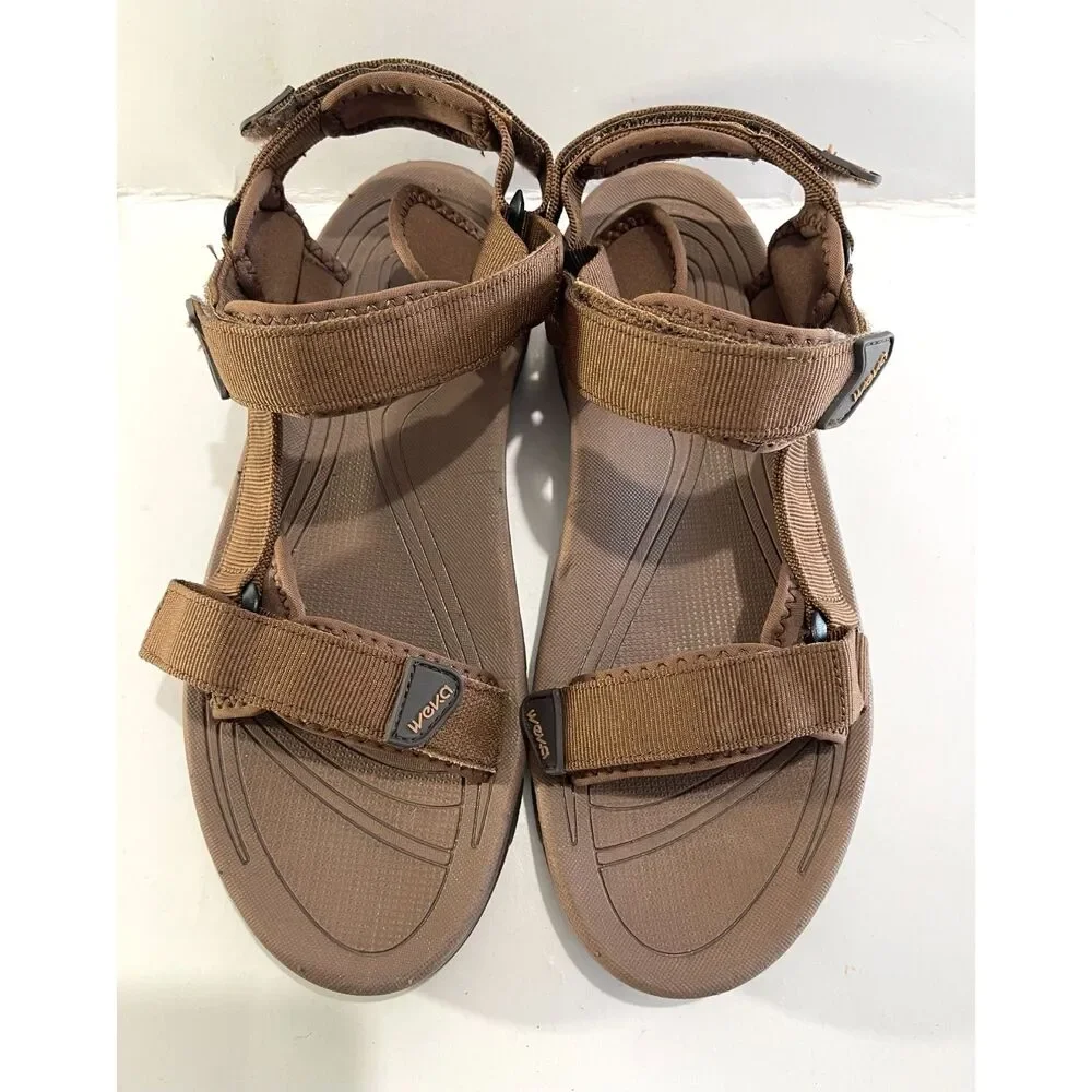 Weka comfort sandals hiking summer outdoor sports strappy brown waterproof men 9